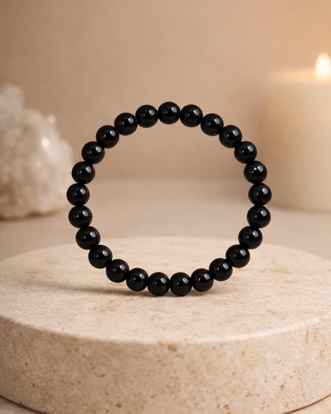 Pulseira de Obsidiana Negra 8mm