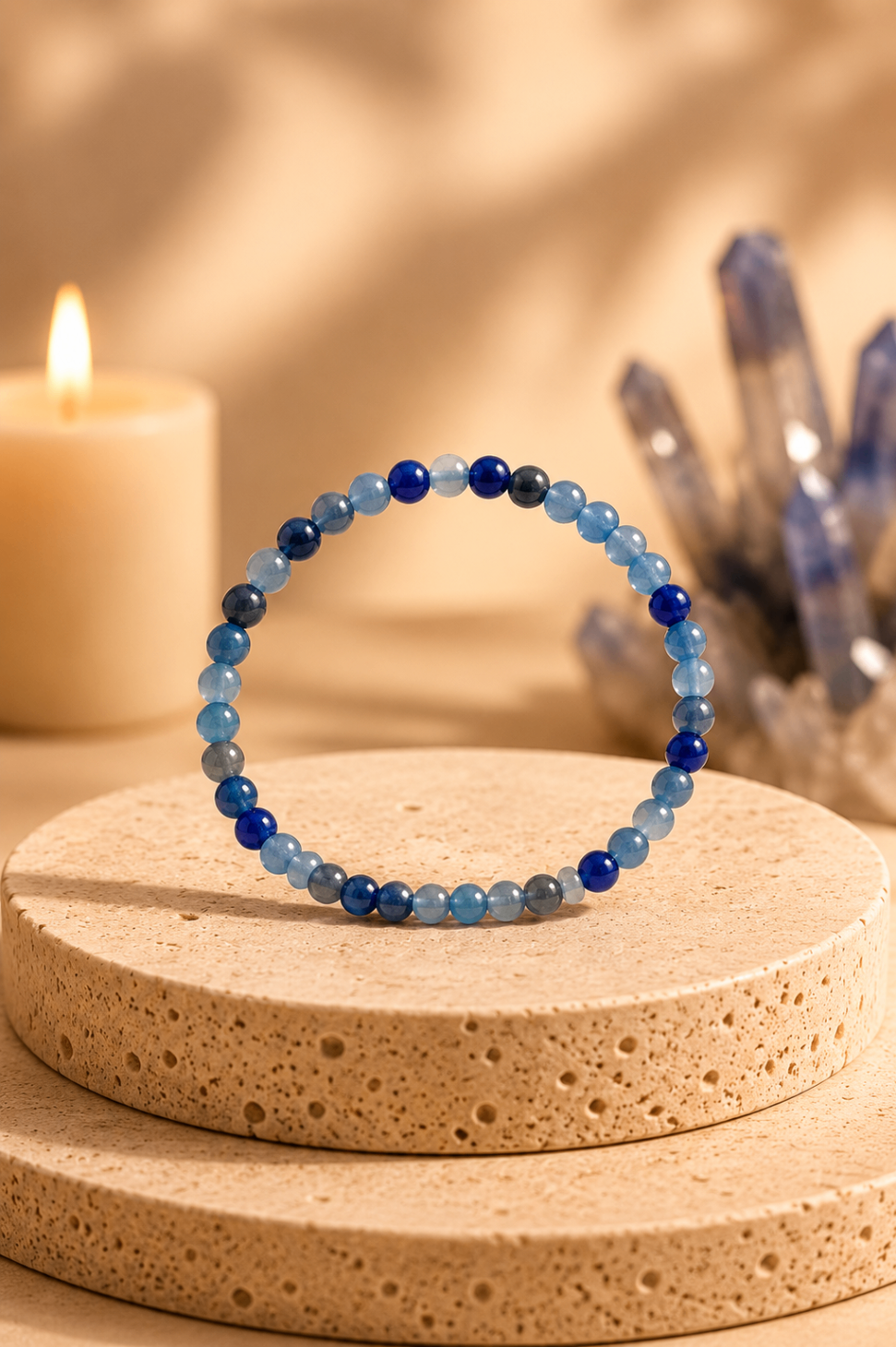 Pulseira Cianite Azul (Esferas 6mm)