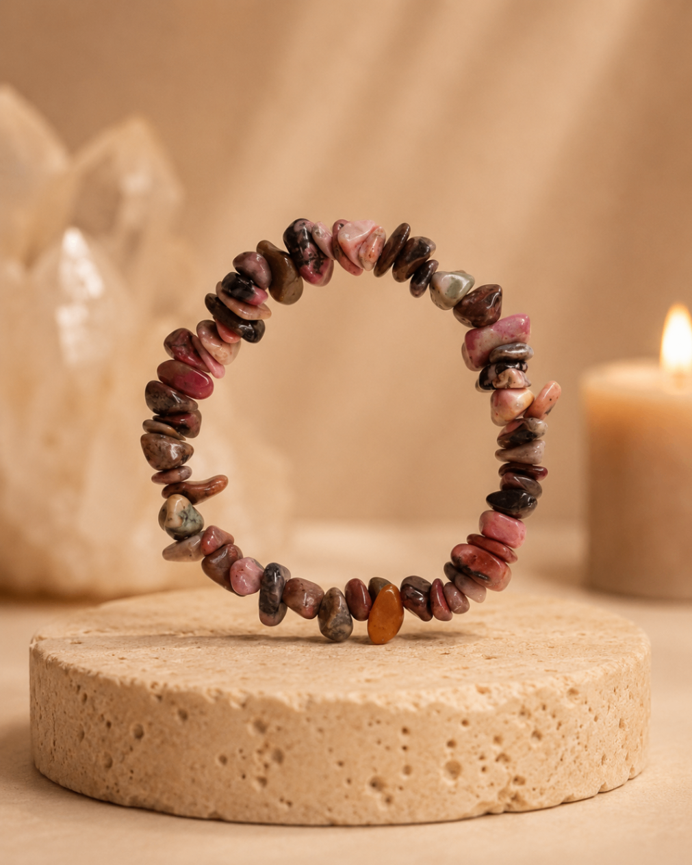 Pulseira Rodonita (Cascalho)