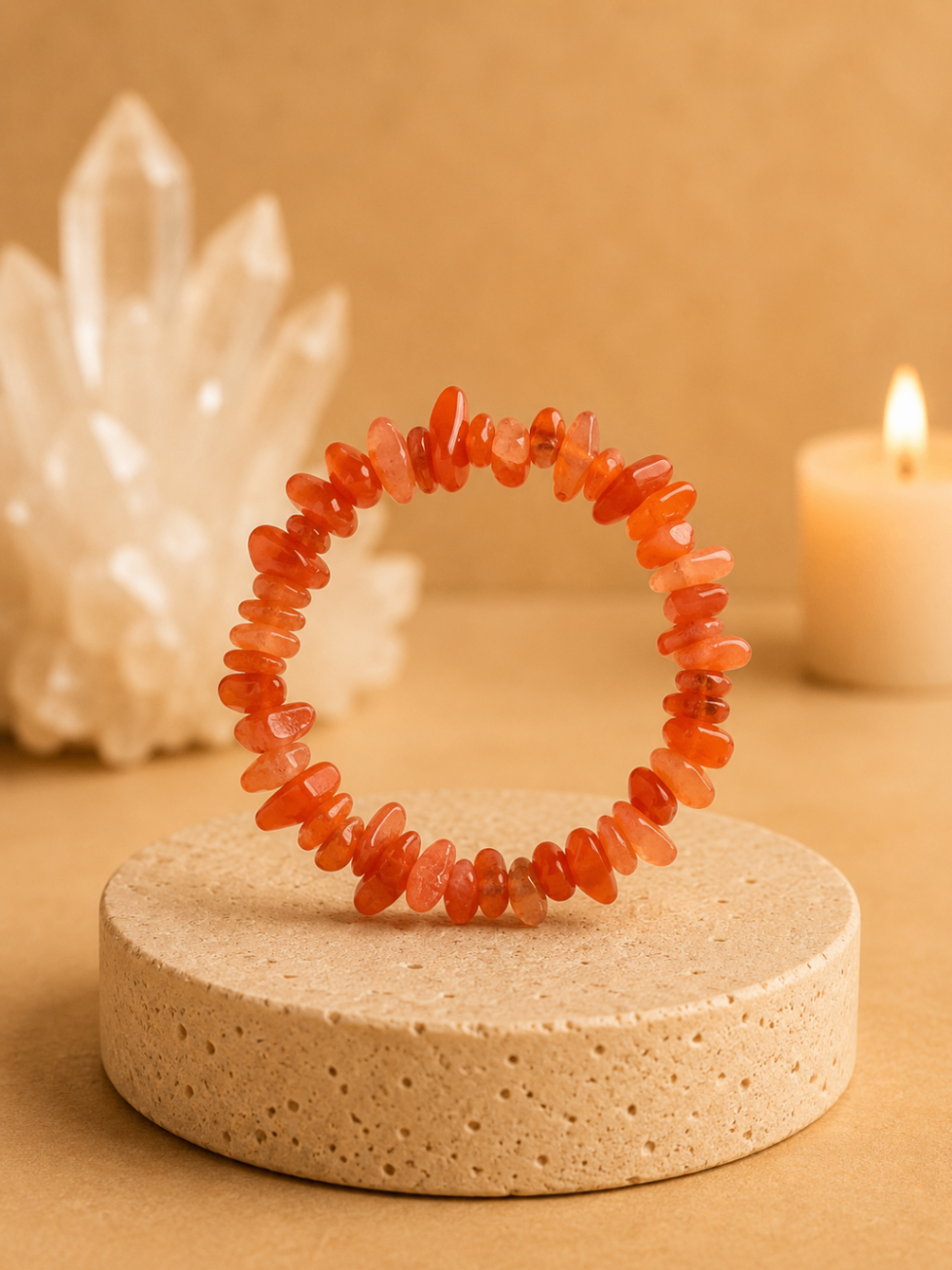 Pulseira Calcita Laranja (Cascalho)
