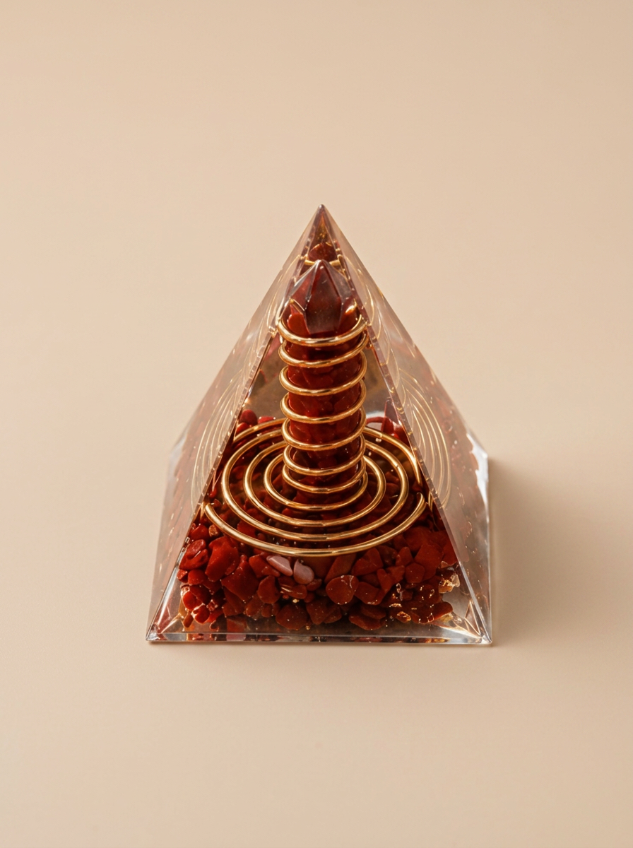 Pirâmide Orgonite Jaspe Vermelho