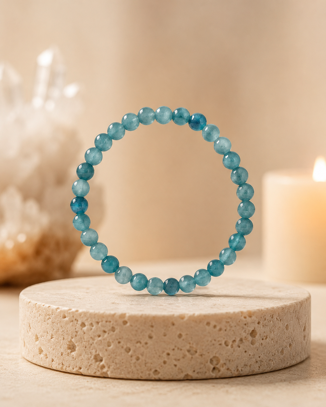 Pulseira Água Marinha (Esferas 8mm)