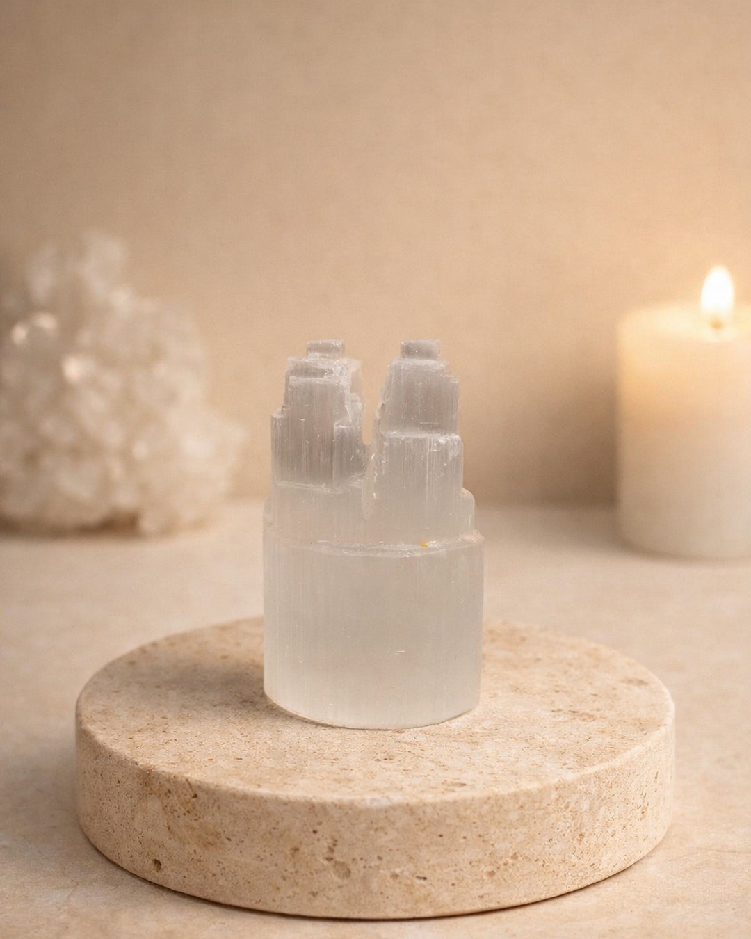 Torre Dupla de Selenite 13cm