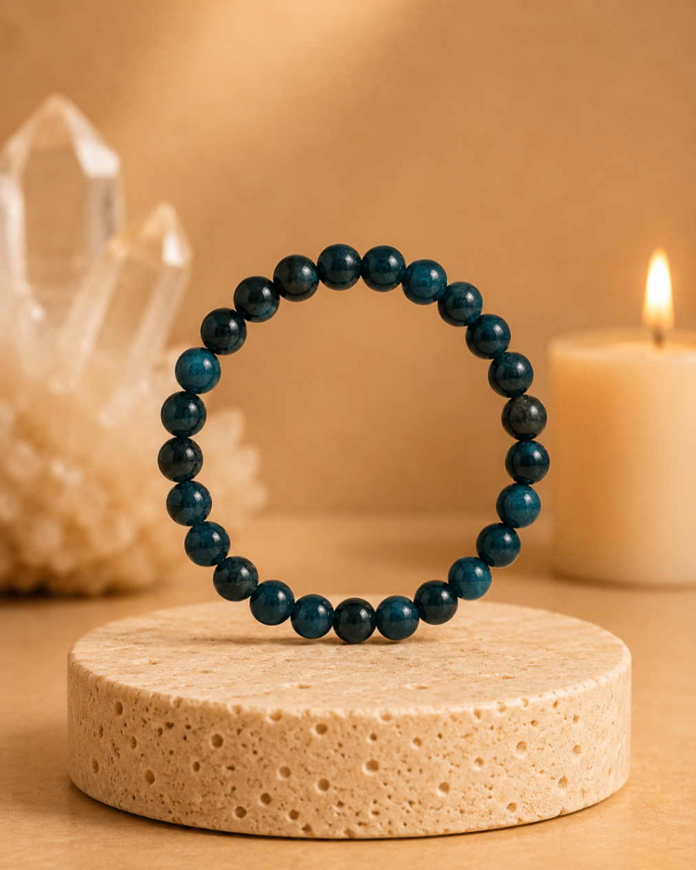 Pulseira Apatita Azul (Esferas 8mm)