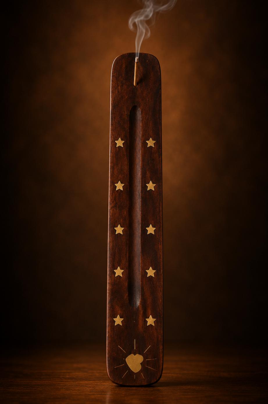 Incensário de Madeira com Estrelas