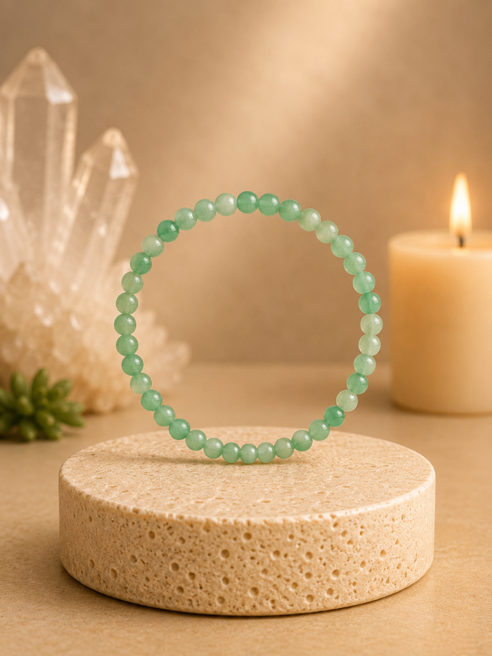 Pulseira Aventurina Verde (Esferas 6mm)