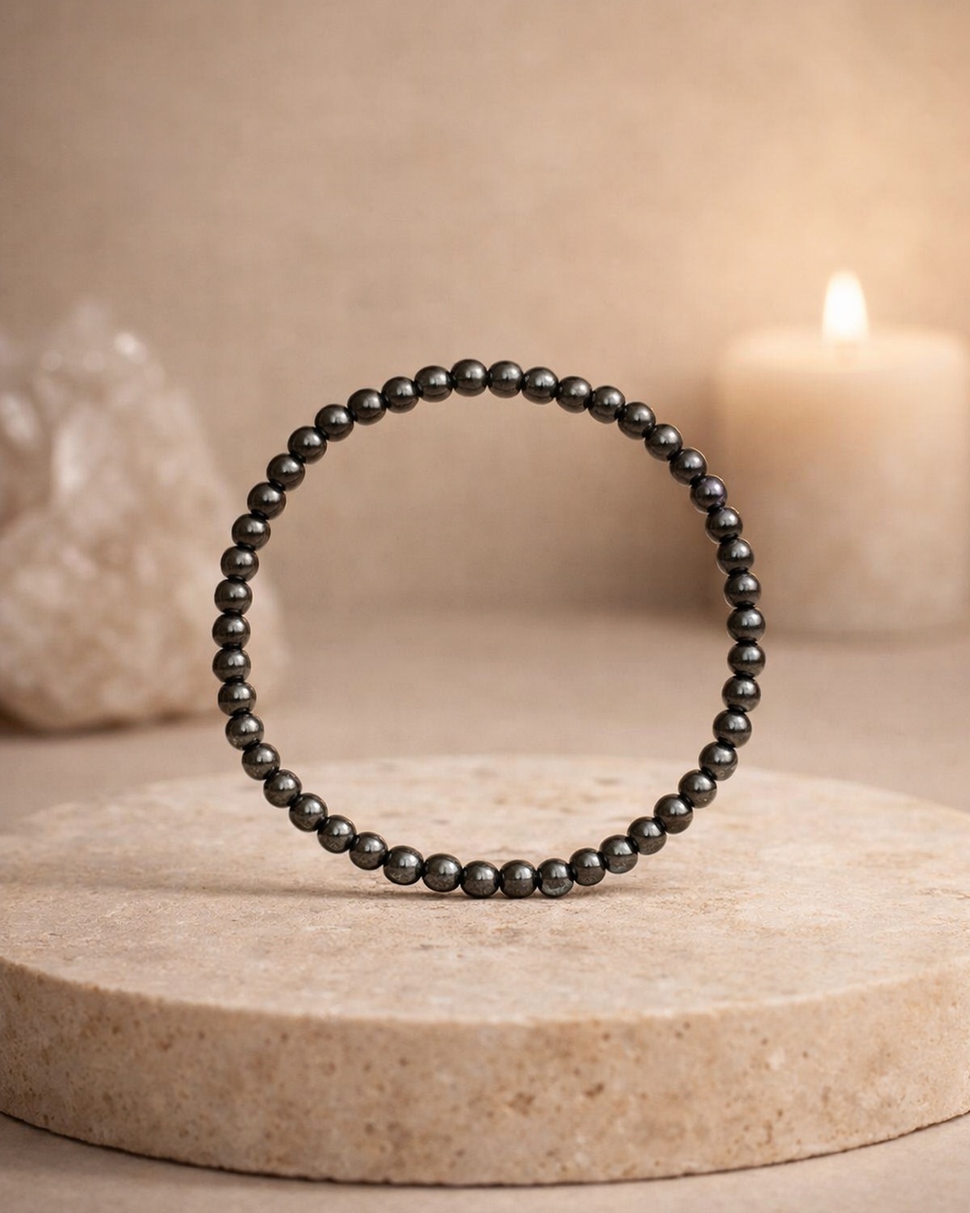 Pulseira de Hematite 4mm