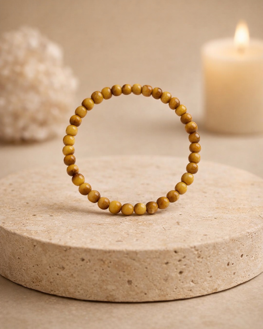 Pulseira de Olho de Tigre Amarelo 6mm