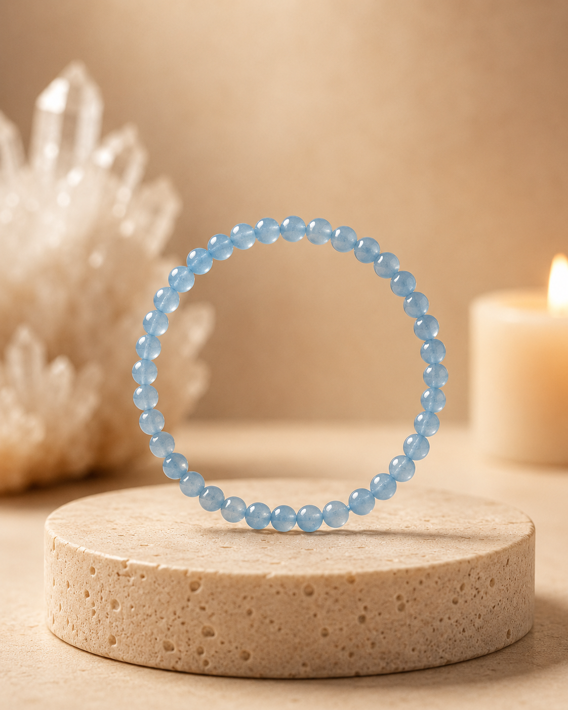 Pulseira Água Marinha (Esferas 6mm)