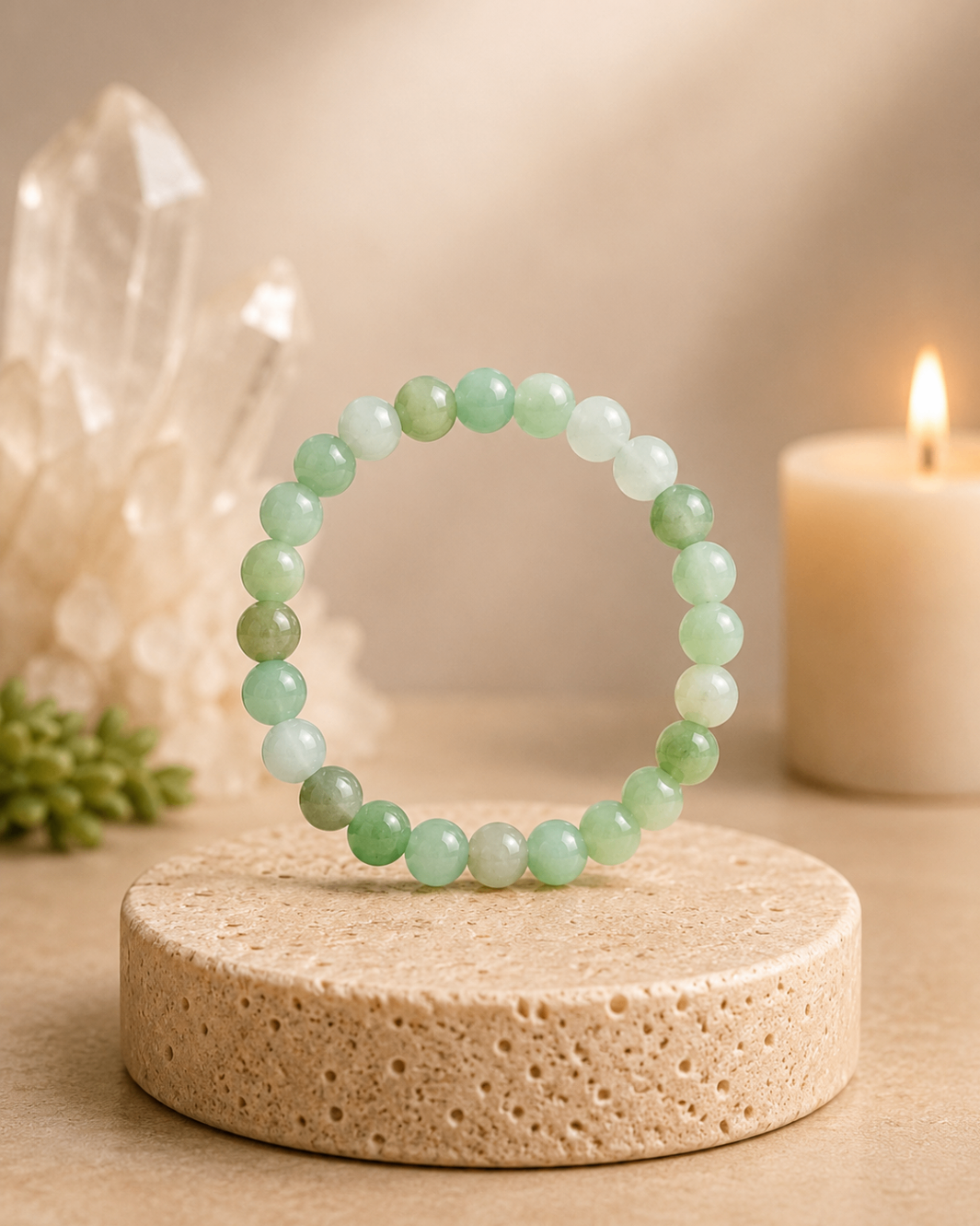 Pulseira Aventurina Verde (Esferas 8mm)