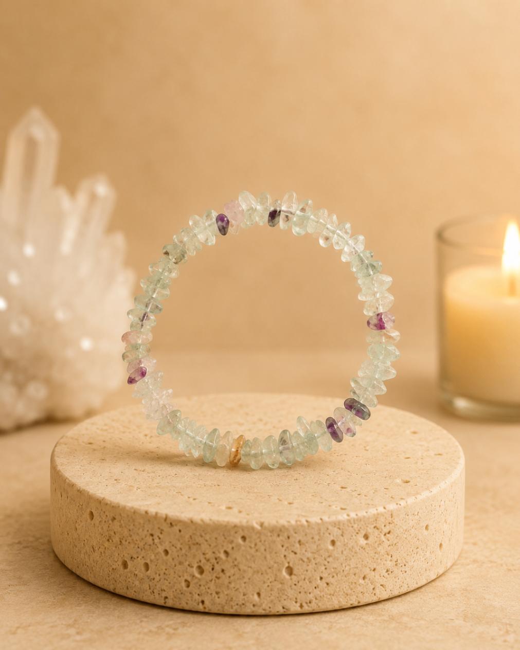 Pulseira Fluorita Arco-Íris (Cascalho)