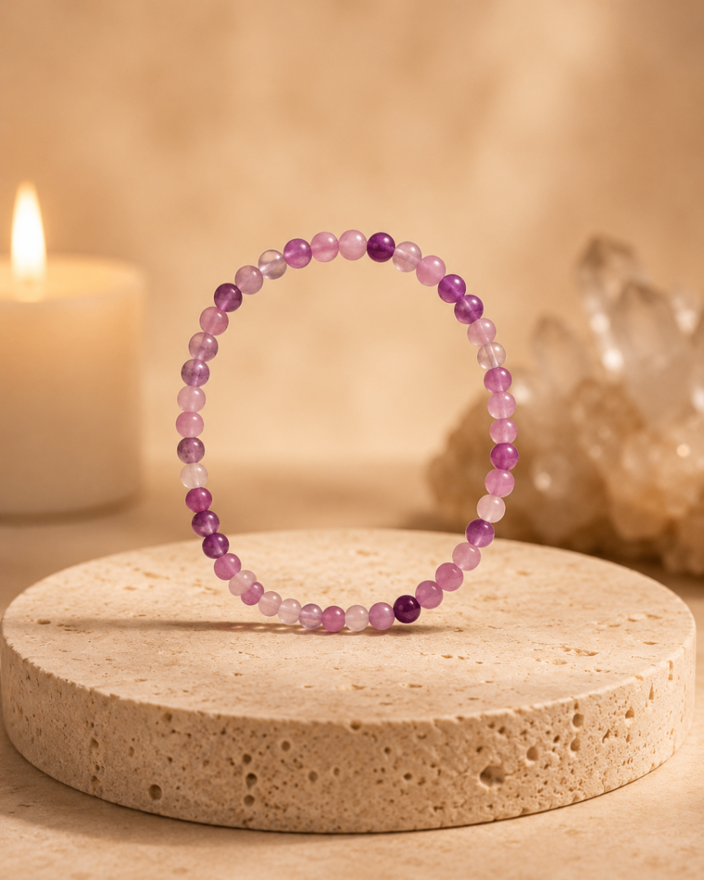 Pulseira Lepidolita (Esferas 6mm)