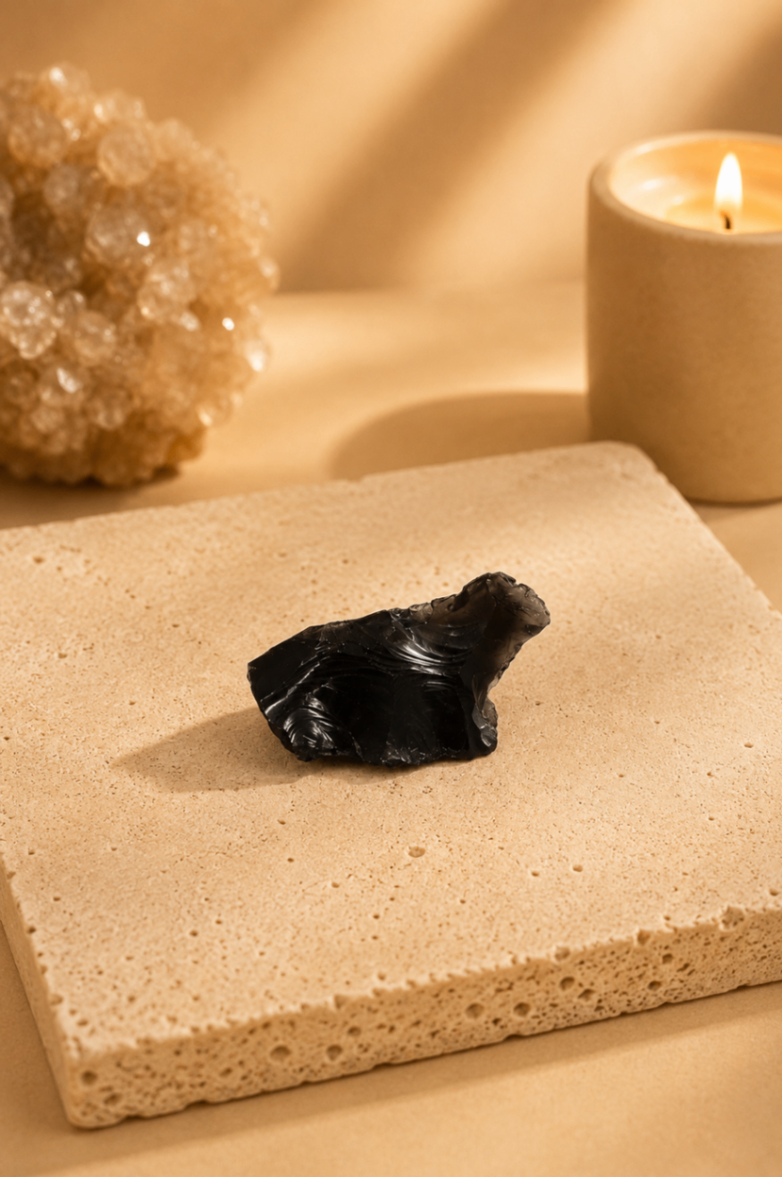 Obsidiana Negra Bruta