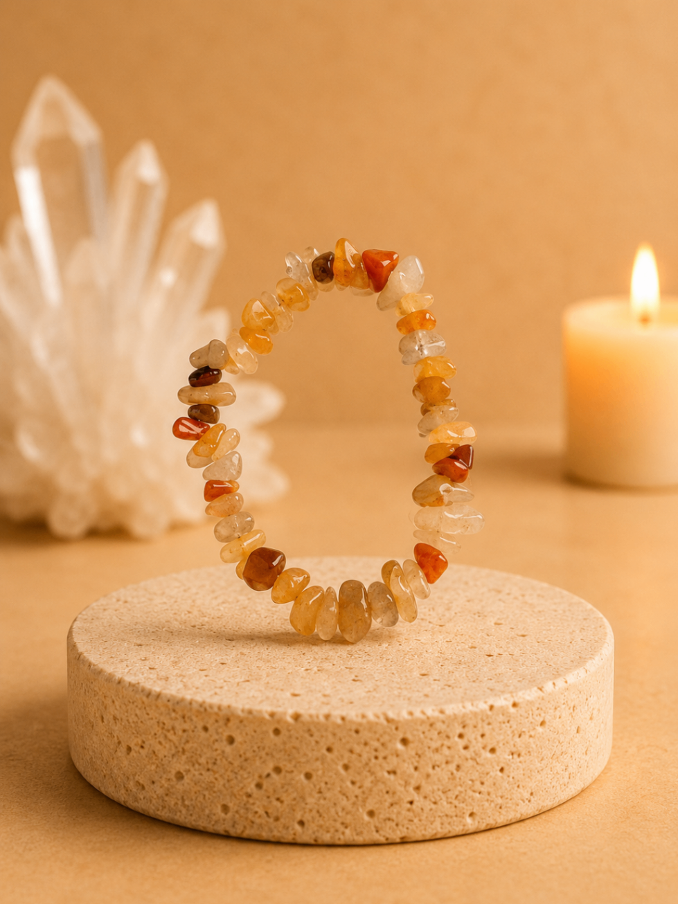 Pulseira Jaspe Amarelo (Cascalho)