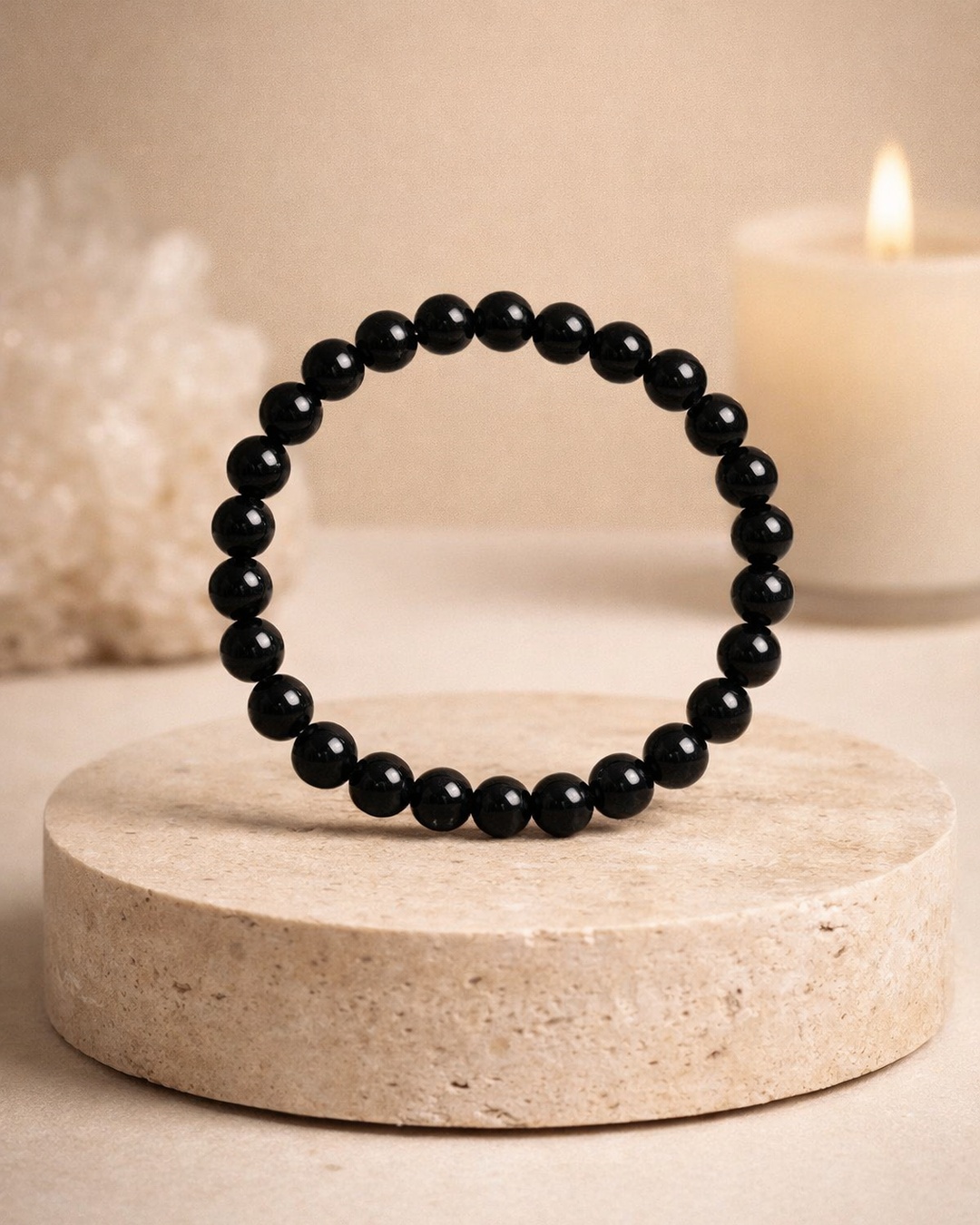 Pulseira de Turmalina Negra 8mm