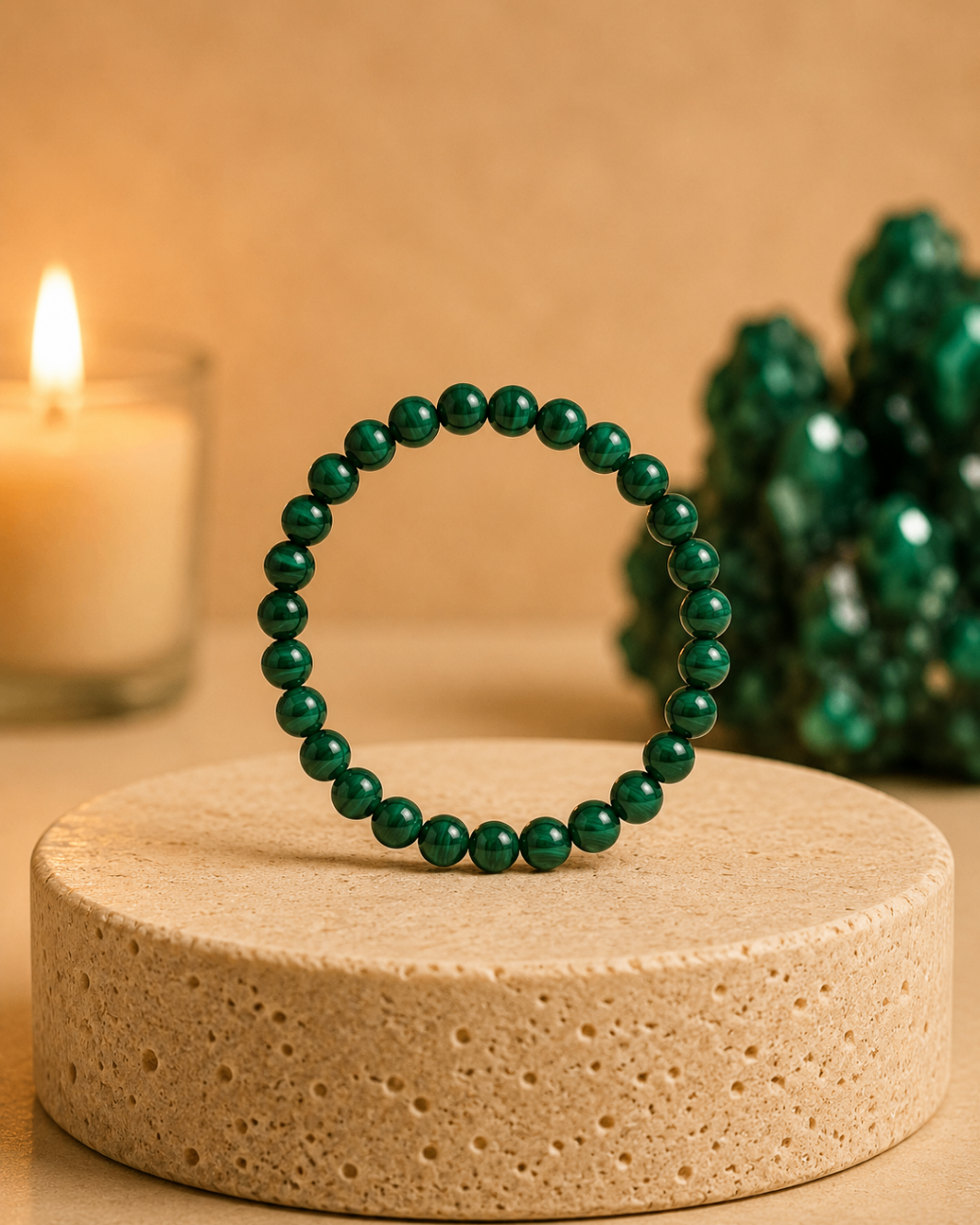 Pulseira Malaquita (Esferas 8mm)