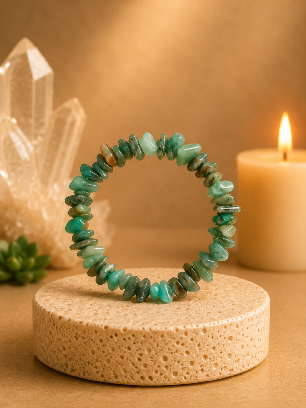 Pulseira Aventurina Verde (Cascalho)