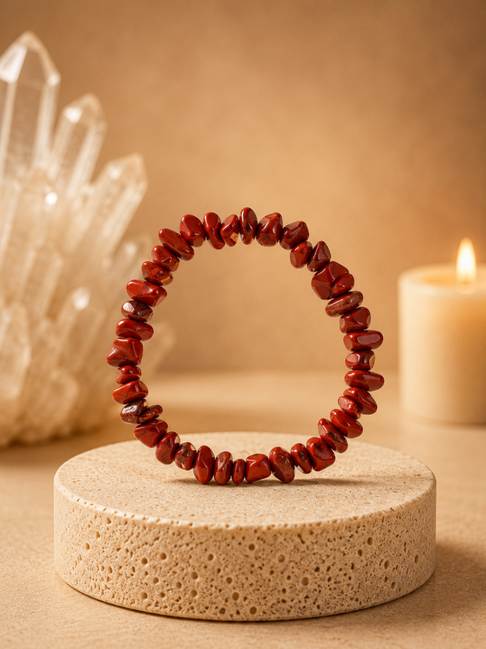 Pulseira Jaspe Vermelho (Cascalho)