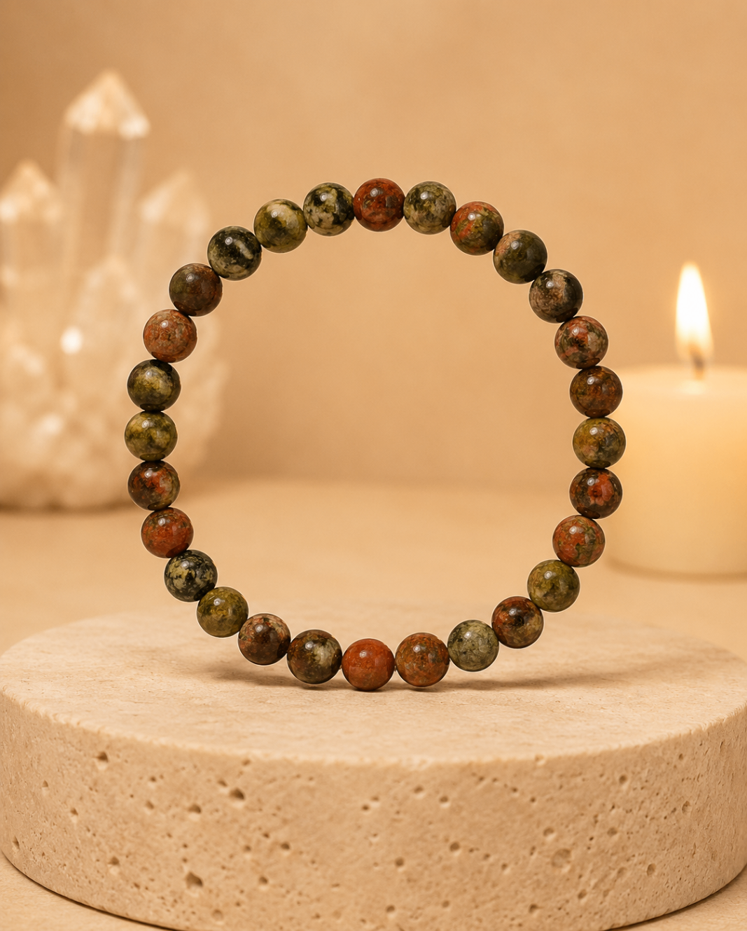Pulseira Unakite (Esferas 6mm)