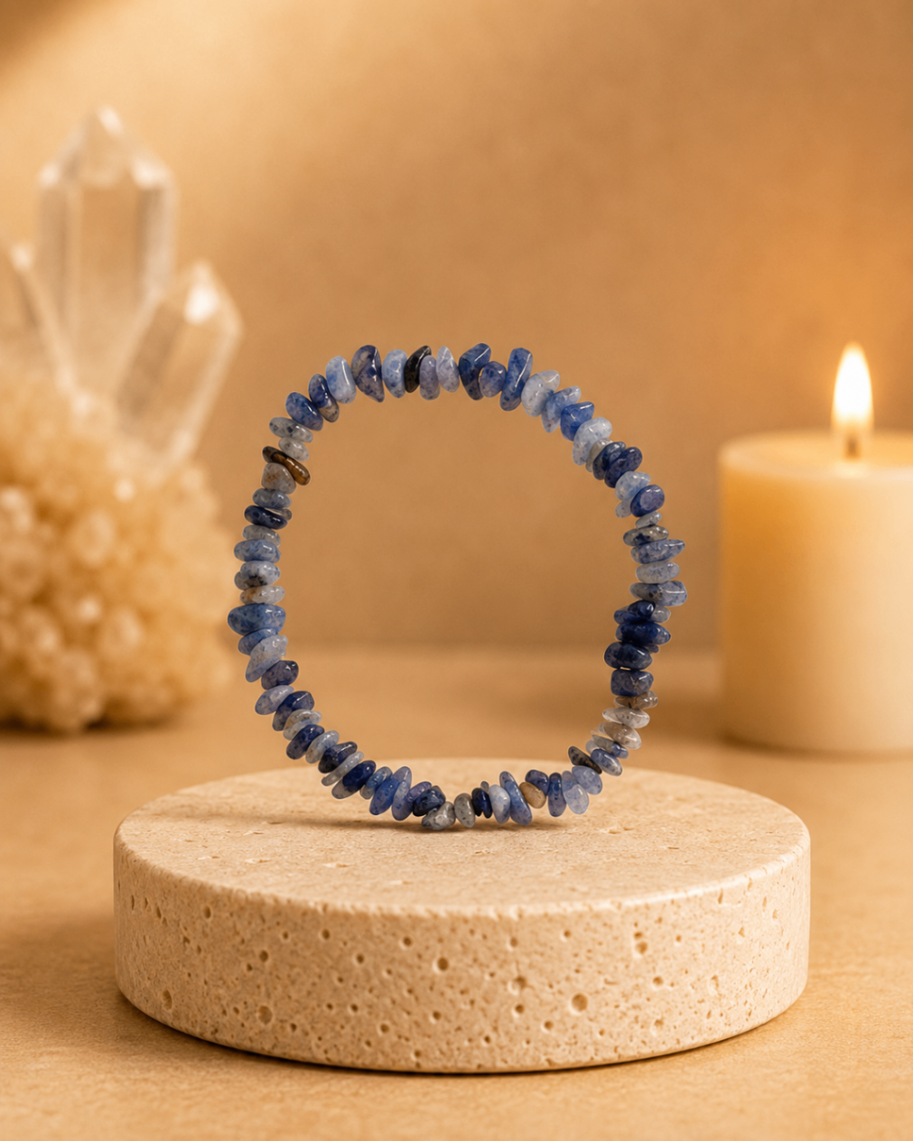 Pulseira Quartzo Azul (Cascalho)
