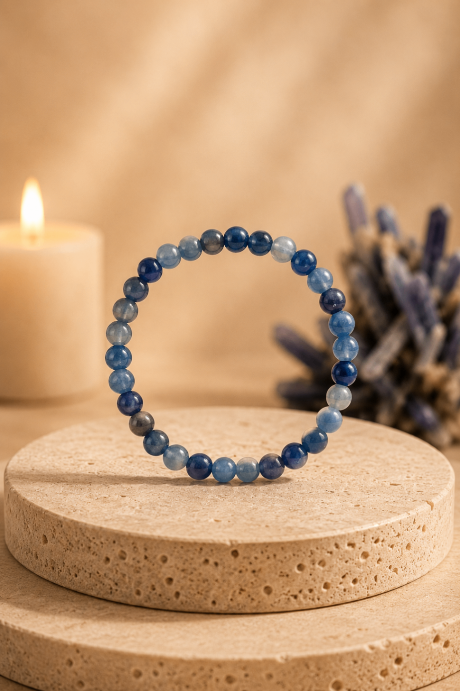 Pulseira Cianite Azul (Esferas 8mm)