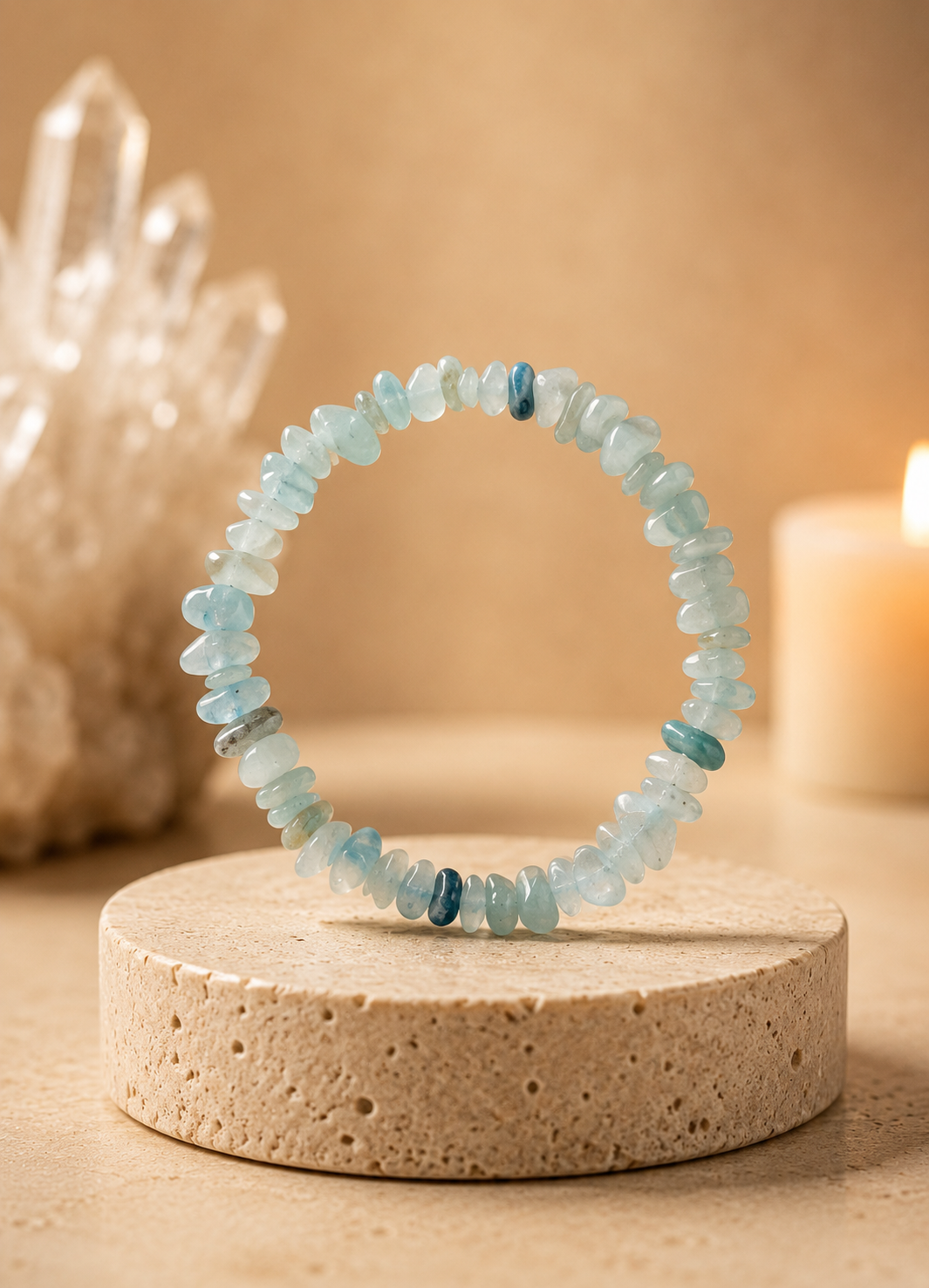 Pulseira Água Marinha (Cascalho)