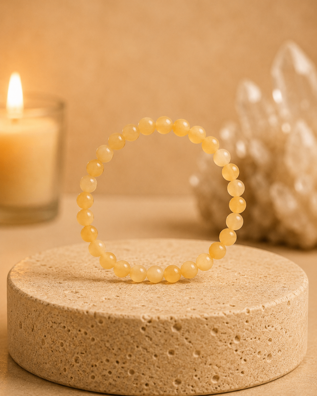Pulseira Calcita Amarela (Esferas 6mm)