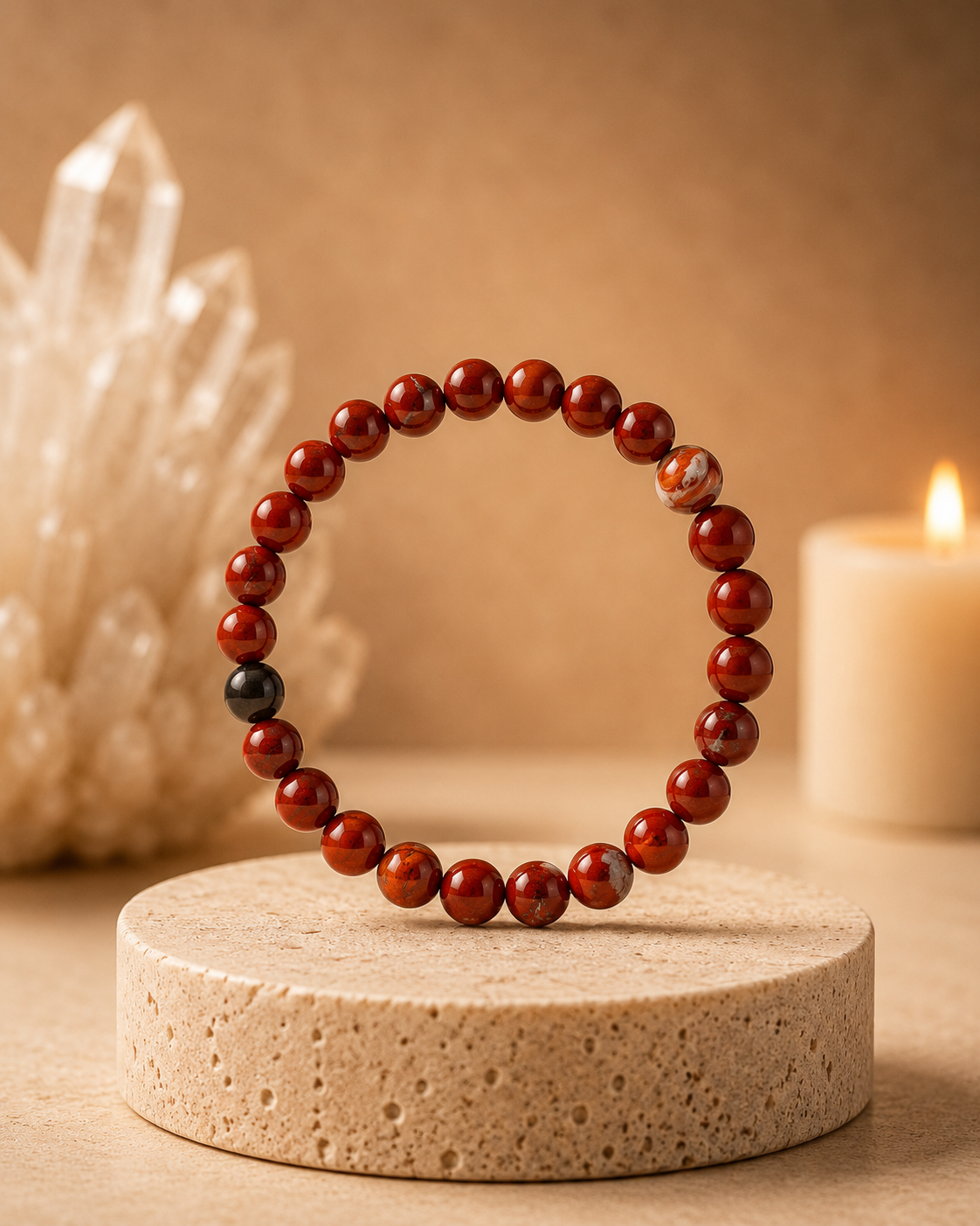 Pulseira Jaspe Vermelho (Esferas 8mm)