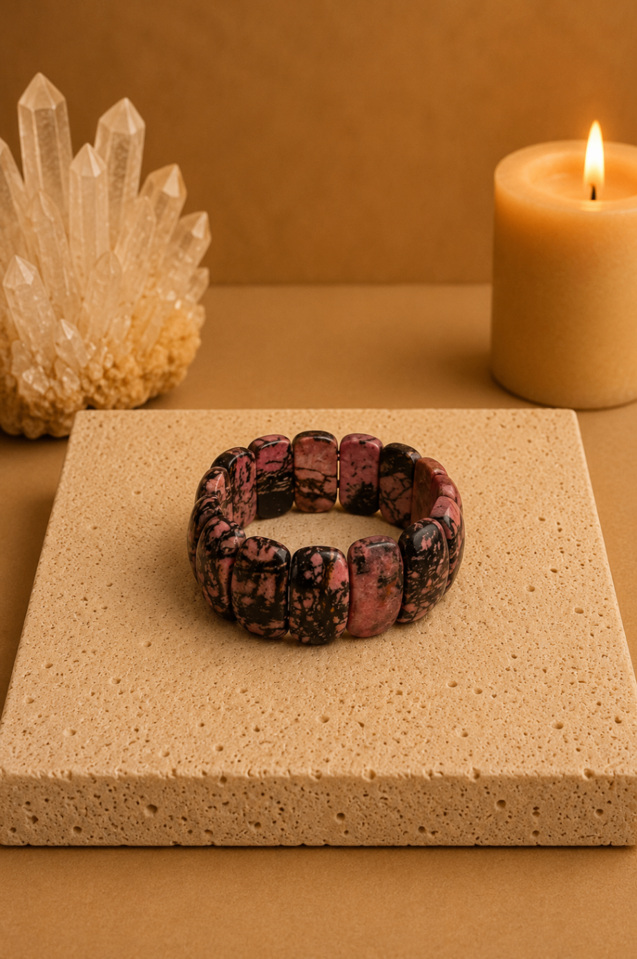 Pulseira de Rodonite (placas)