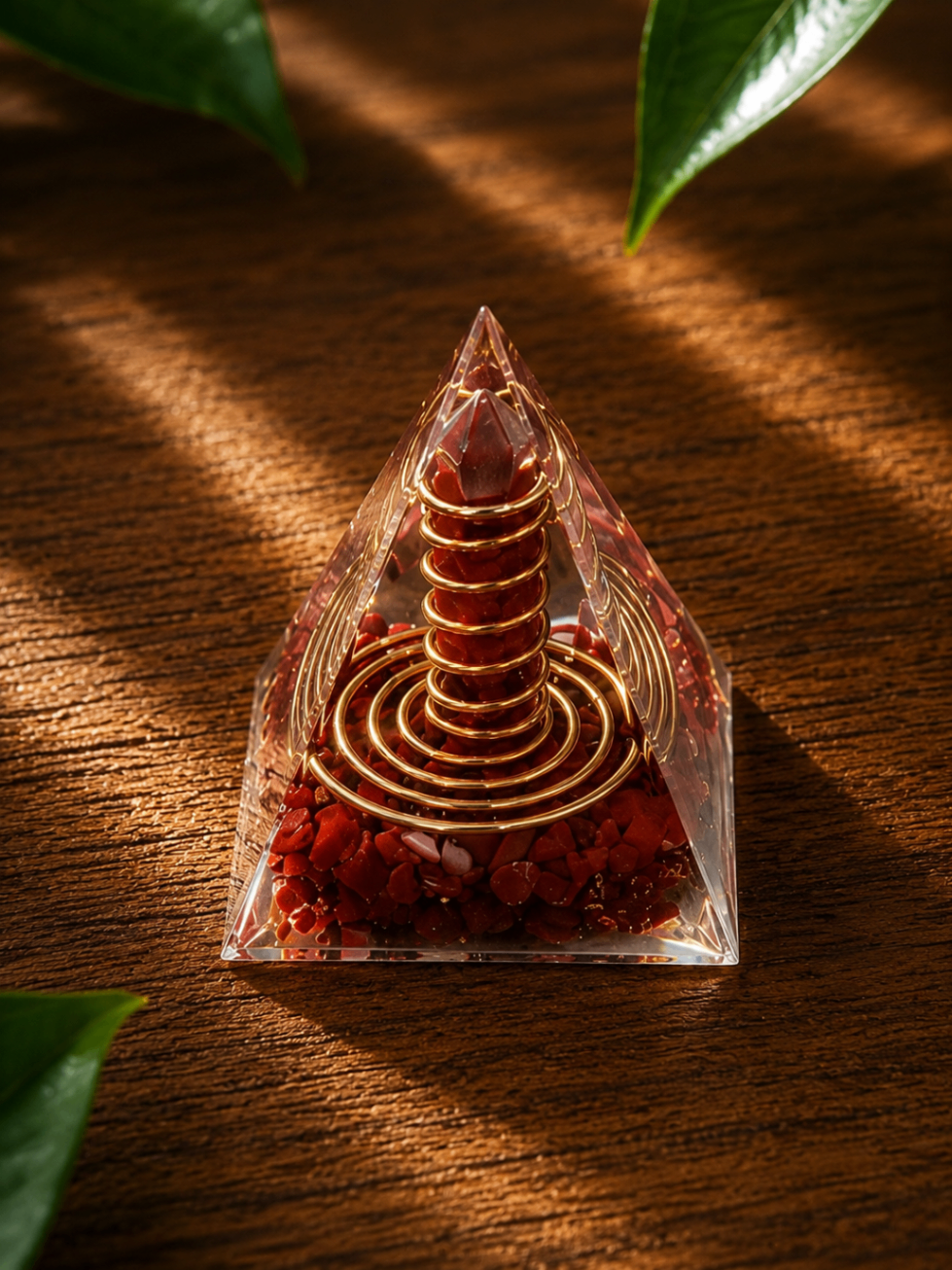 Pirâmide Orgonite Jaspe Vermelho