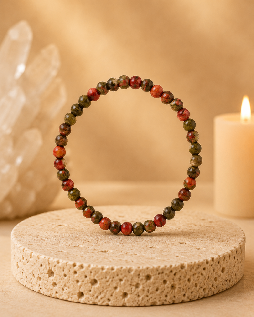 Pulseira Unakite (Esferas 4mm)