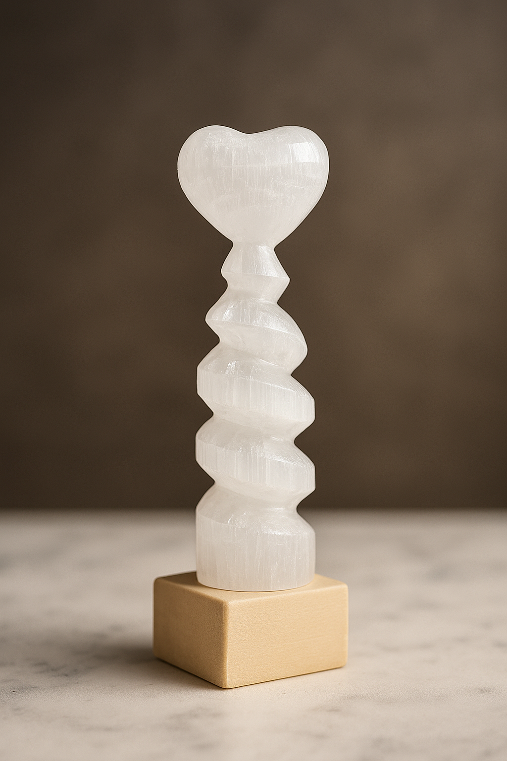 Torre de Selenita em Espiral 20 cm_boutique dos cristais