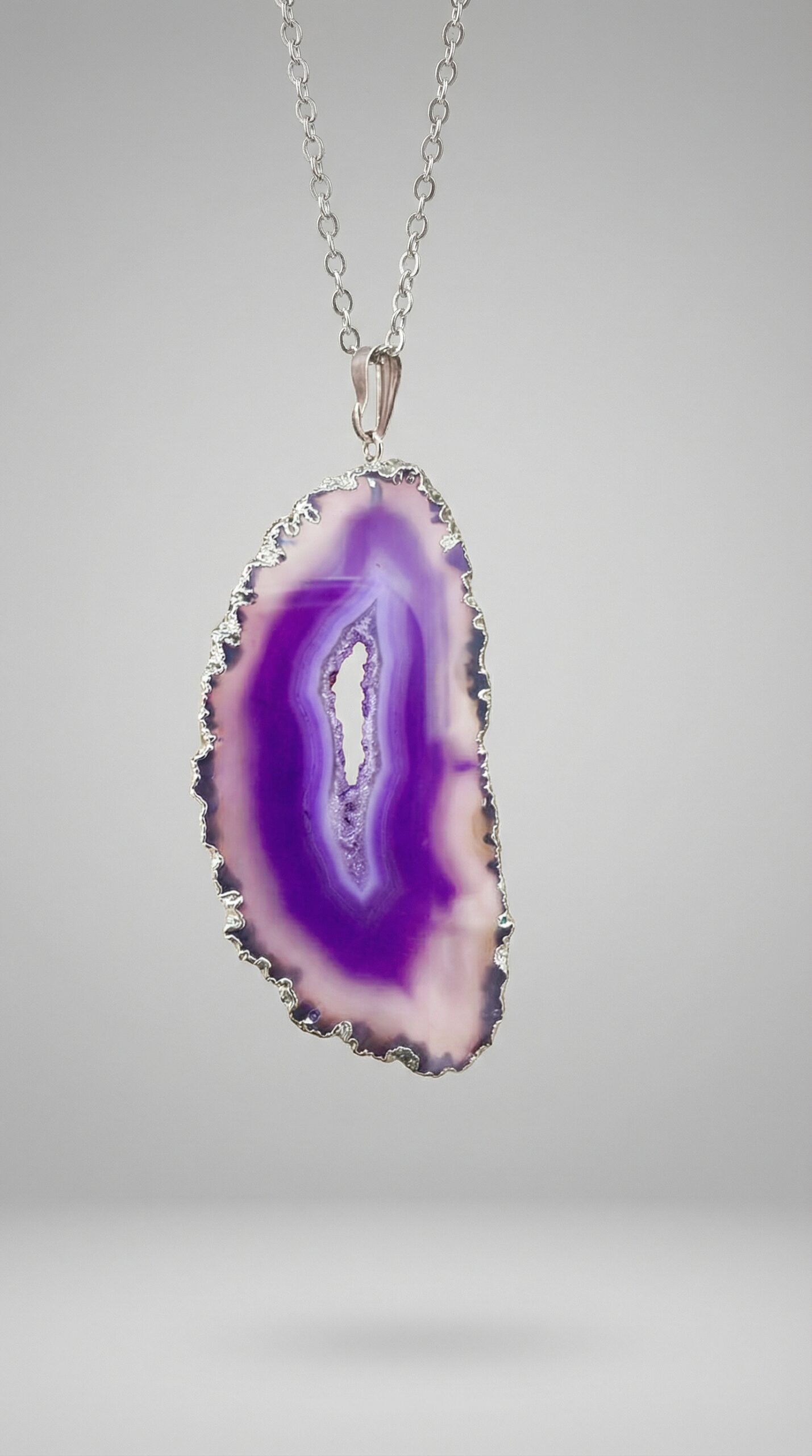 Colar placa agata roxa- Boutique dos Cristais 3